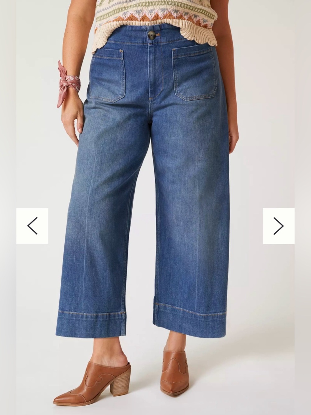Pilcro The Skipper Cropped Wide-Leg Jeans NWOT Size 20W $138 - Picture 2 of 11
